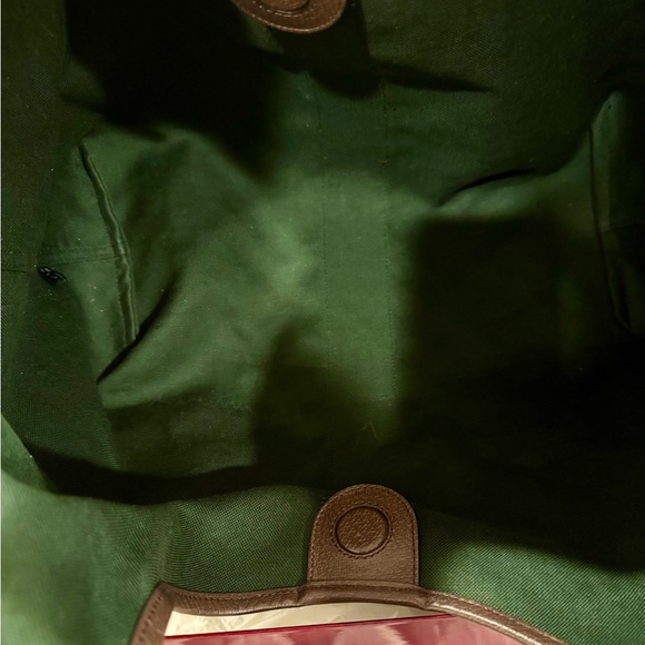 Gucci Giglio Large Beige and Brown GG Canvas Tote with Green & Red Web Trim LN - Picture 5 of 8